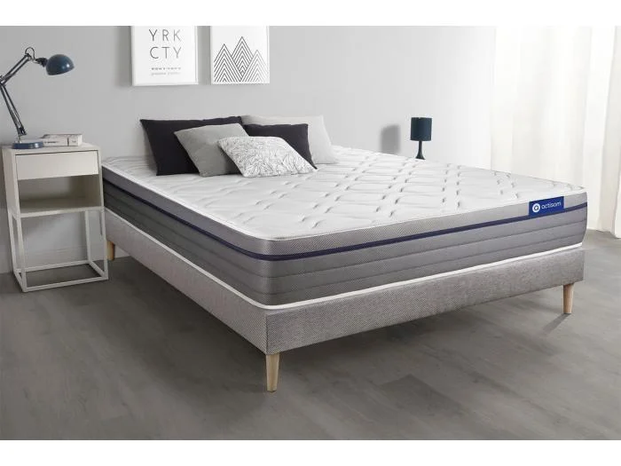 Actilatex zen matratze 140x190cm + Bettgestell mit lattenrost – Dicke : 26cm – Latex und Memory-schaum – H3