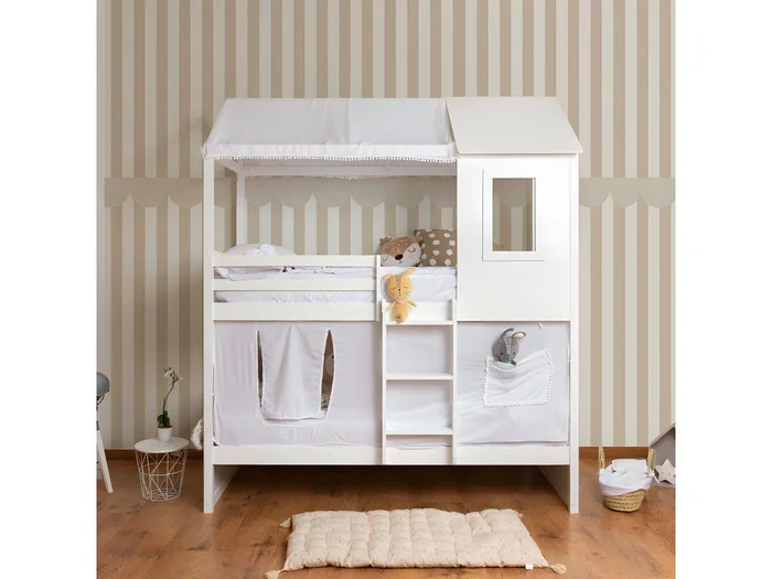 Betthimmel für Etagenbett Casita Baumwolle weiß 70×198/154x133cm